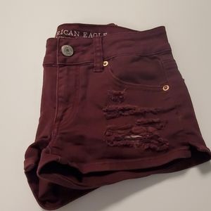 A&E burgundy shorts